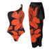 Women's Clothing Swimwear New Shoulder Printed Beach Holiday One-piece Swimsuit Suit_ecoleips.com