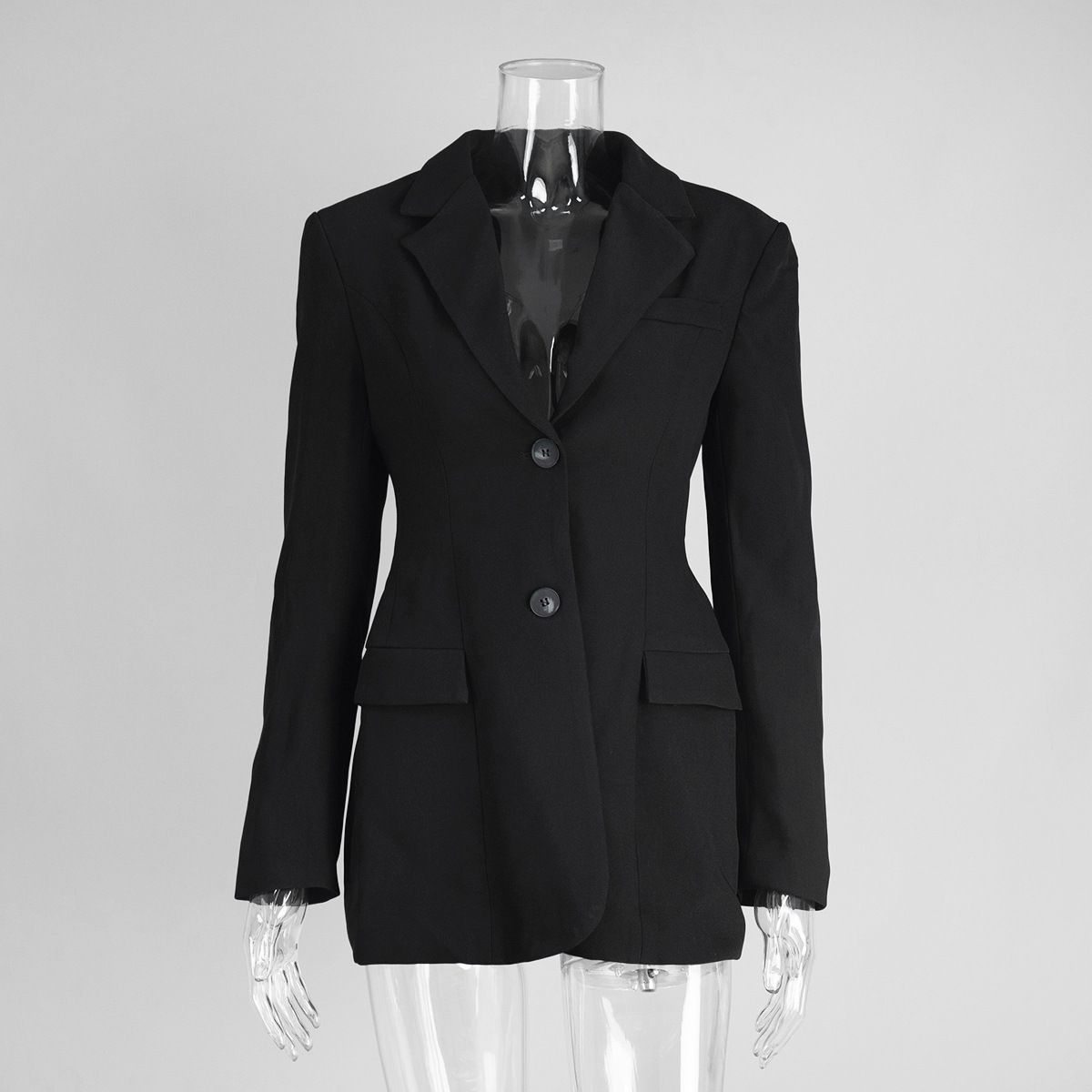 Cross-Border Slim Fit Women's 2025 Spring V-Neck Waist-Cinching Slimming High-End Ins Commuter Blazer Jacket For Women_ecoleips.com