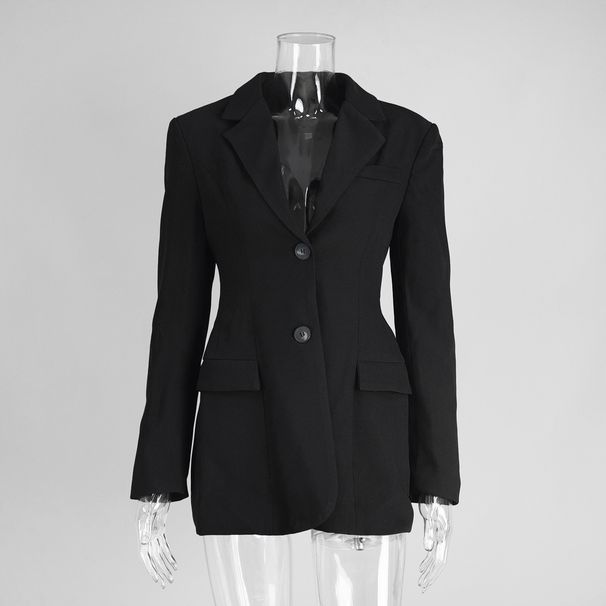 Cross-Border Slim Fit Women's 2025 Spring V-Neck Waist-Cinching Slimming High-End Ins Commuter Blazer Jacket For Women_ecoleips.com