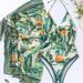 Women’s Clothing triangle sexy one piece tropical print swimsuit female two piece set_ecoleips.com