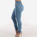 High Waist Stretchy Skinny Jeans For Women – Sexy Blue Washed Denim Pants, Tapered Leg, Streetwear Style_ecoleips.com