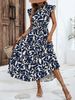 Women's Clothing Summer Fashionable Fairy Dress Ruffled Flutter Sleeve Tie Prin American Style New Arrivals_ecoleips.com