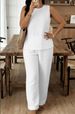 Women's Solid Color round Neck Vest And Trousers Set Spring/Summer 2026 European American Style Casual Wear_ecoleips.com