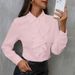 Verve Loose Chiffon Shirt For Women, White Long Sleeve Blouse, New Fashionable Professional Wear With Ruffled Edges_ecoleips.com