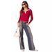 Retro Low Rise Straight Leg Jeans Women's Casual Slim Fit Washed Hot Girl Trendy Versatile Denim Jeans_ecoleips.com