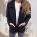Autumn And Winter Women's Clothing Polo Collar Solid Color Zipper Pocket Jacket Mid-Length Women's Coat_ecoleips.com