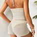 Women's Clothing Beach Vacation Hollow Three Dimensional Hook Flower Sexy Halter Neck Strap Beach Swimsuit Bikini Set_ecoleips.com