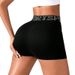 Women's Clothing Letter Woven Bag Shorts Waist Hip Wrapped Yoga Shorts Running Fitness Three Quarter Pants_ecoleips.com