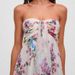 Foreign Trade Source Cross-Border European And American New Sexy French Print Semi-Transparent Floral Strapless A-Line_ecoleips.com