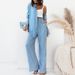 2025 Cross-Border European American Women's Fashion Spring New Style Elegant Solid Color Turn-Down Collar Shirt And_ecoleips.com