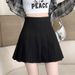 ng2510292 Black Pleated Women, Autumn And Winter Half Summer 2024 New High-waisted Slimming Student A-line Skirt, Short Skirt For_ecoleips.com