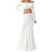 Voya 2026 Women's Elegant European And American One-Shoulder Floor-Length Sexy Slim Fashion Solid Color Long Sleeve_ecoleips.com