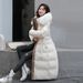 Women's Clothing Winter New Cotton Jacket Large Fur Collar Medium Length Slim Belt Slim Temperament Down Cotton Jacket Women's Jacket_ecoleips.com
