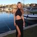 New Fashionable Elegant Halter Neck Waist-Exposing Tank Top Solid Color High-Slit Skirt Set For Women_ecoleips.com