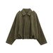 Women's Fashionable Suede Texture Effect Pilot Jacket Coat Top Early Spring New Arrival_ecoleips.com