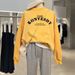 Women's Pure Cotton round Neck Pullover Sweatshirt Autumn Winter Printed Fleece Lined Thickened Letter Trendy Loose Outerwear Top_ecoleips.com
