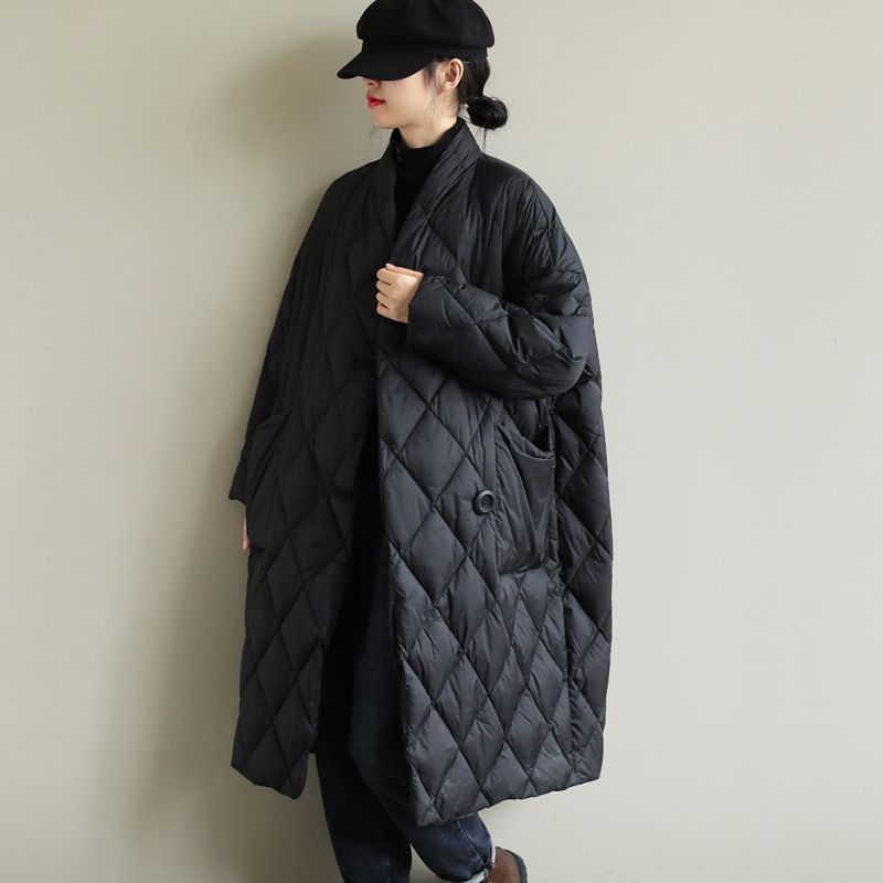 Women's Down Cotton Jacket Light And Thin Mid-length Bread Jacket Winter_ecoleips.com