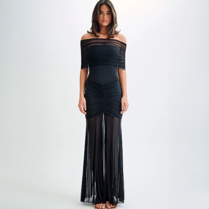 INS Celebrity New Long Skirt Tube Top Splicing Backless Slim Dress Sexy Fashion Women's Clothing_ecoleips.com