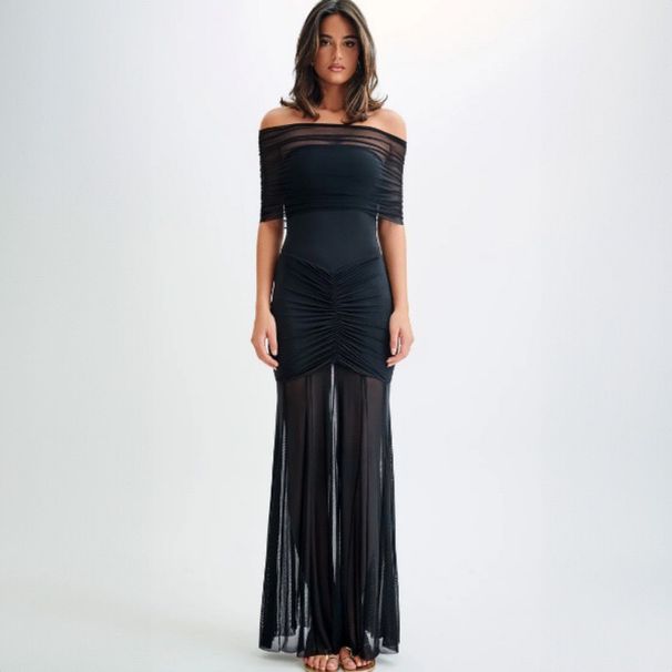 INS Celebrity New Long Skirt Tube Top Splicing Backless Slim Dress Sexy Fashion Women's Clothing_ecoleips.com