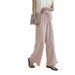 Pure Cotton Edge Loose, Wide Legged, High Waisted Women's Cropped Pants, Casual, Breathable, Temperament, Button Single_ecoleips.com
