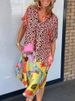 Summer New Fashion Women's V-neck Printed Loose Dress Fashion Elegant Holiday Casual Dresses Female Beach Party Vestidos_ecoleips.com