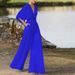 Women's Dress Jumpsuit Hot Sale Deep V High Waist Wide Leg Pants_ecoleips.com