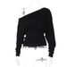 Women's European American Style off Shoulder Long Sleeve Slim Waist T-Shirt Top Fashion Street Style Autumn 2025 New Arrival_ecoleips.com