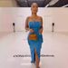 Women's Clothing Washed Denim Jumpsuit Dress Waist Tube Top Sexy Slit_ecoleips.com