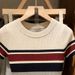 Women's Striped Knit Top Short Sleeved Sexy Slimming Trendy Base Layer Spring Summer_ecoleips.com
