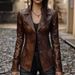 2025 Autumn New European And American Style Elegant Jacket Retro Cool Biker Leather Coat For Women_ecoleips.com