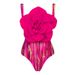 Women's Clothing One Piece Swimsuit Set With Large Flower Decoration On Chest For Women Swimsuit New Style_ecoleips.com