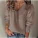 Women's Solid Color Long Sleeve V-Neck Knitwear Sweater Casual American Style Autumn Winter Pullover Clothing_ecoleips.com