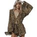 Versatile Leopard-Print Flared Collar Casual Home Wear Set-Spring/Summer 2023 Style With Loose-Fitting Long Sleeves And_ecoleips.com