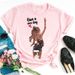 European And American Clothing, Round-neck Tops, Vintage Urban Girl Short-sleeve Women's T-shirt_ecoleips.com