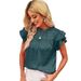 2026 Euroean And American Summer New Fashion Versatile Printed Ruffle Sleeve Wave Collar Women's_ecoleips.com