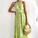 2026 Cross-Border Foreign Trade European And American Summer New High-Waisted Vacation Beach Printed Halter Neck_ecoleips.com