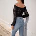 Lace Trim V-Neck Off-Shoulder Bodysuit – Long Sleeve Elegant & Sexy Jumpsuit With High Waist & Thigh Cut (S-XL, Lace Detailing For Evening Glam)_ecoleips.com