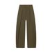 Women's High-Waisted Pleated Wide-Leg Pants – Polyester Office Trousers With Front Draping, Minimalist Comfort For Work & Weekend (Colors A-F, XS-L)_ecoleips.com