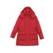 Premium White Goose Down Hooded Parka With Large Pockets – Warm Winter Coat For Women, Mid-Length Red Puffer Jacket, Loose Fit Cotton Shell_ecoleips.com