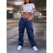 Cross-border European And American Women's Jeans 2023 New Multi-pocket High-waisted Elastic Waistband Cargo Pants_ecoleips.com