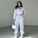 Women's Casual Hoodie & Jogger Set – Zip-Up Long Sleeve Pullover With Drawstring Hood & Elastic Waist Sweatpants, Streetwear Two-Piece Outfit_ecoleips.com