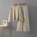 Striped Knit Two-Piece Set – Turtleneck Sweater & Loose Pants For Women, Casual Comfort Outfit_ecoleips.com