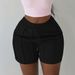 Women's Clothing Summer New Solid Color Pocket Drawstring Shorts_ecoleips.com