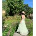French Vacation Style Mint Green Floral Camisole Dress For Women With Summer Ruffled Edges And Waist Cinching Design,_ecoleips.com