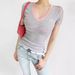 Women's Clothing Women's Spicy Retro Preppy Style Short Sleeve T-Shirt Color Block Striped V Neck Slim Fit Base Layer Top Trendy Letter Print Elastic_ecoleips.com