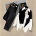 Women's Clothing New Style Fashionable Patchwork Shirt Top Slim All Match Jeans Two Piece Suit Trendy_ecoleips.com