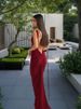 Women's Clothing Temperament Elegant Solid Color Lace Long Skirt Pleated Sexy Backless Sling Hip Wrapped Long Solid Color_ecoleips.com