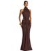 Elegant High Neck Halter Gown With Back Cut-Out And Fishtail Hem For Evening Parties Confident Comfort For Extended Wear_ecoleips.com
