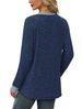 K Women's Pit-stitched Terrycloth Color-blocked Casual Round Neck Pullover Long Sleeve Top_ecoleips.com