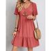 Summer Elegant Casual Dress for Women Loose Fit Short Sleeved Waisted Cross Border Foreign Trade European American Style_ecoleips.com